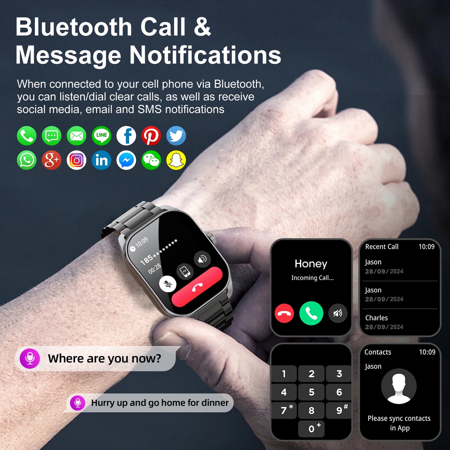 Karchilor Curve: Smartwatch with Bluetooth Calling and Fitness Tracking