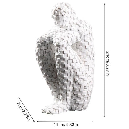 Penseur nordique : sculpture abstraite en résine